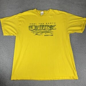 Vintage Y2K 2007-08 Oregon Ducks Feel The‎ Earth Quack T-Shirt Yellow Size Xl